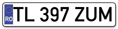 Placuta inmatriculare numar auto  TL-397-ZUM, TL 397 ZUM, TL397ZUM