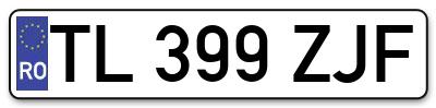 Placuta inmatriculare numar auto  TL-399-ZJF, TL 399 ZJF, TL399ZJF