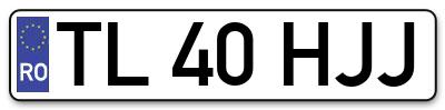 Placuta inmatriculare numar auto  TL-40-HJJ, TL 40 HJJ, TL40HJJ