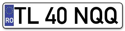 Placuta inmatriculare numar auto  TL-40-NQQ, TL 40 NQQ, TL40NQQ