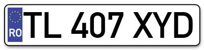 Placuta inmatriculare numar auto  TL-407-XYD, TL 407 XYD, TL407XYD