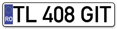 Placuta inmatriculare numar auto  TL-408-GIT, TL 408 GIT, TL408GIT