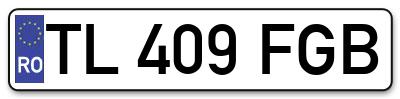 Placuta inmatriculare numar auto  TL-409-FGB, TL 409 FGB, TL409FGB