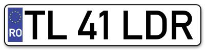 Placuta inmatriculare numar auto  TL-41-LDR, TL 41 LDR, TL41LDR