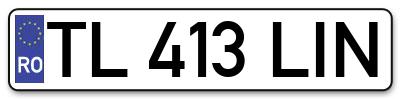 Placuta inmatriculare numar auto  TL-413-LIN, TL 413 LIN, TL413LIN