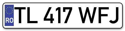 Placuta inmatriculare numar auto  TL-417-WFJ, TL 417 WFJ, TL417WFJ