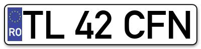 Placuta inmatriculare numar auto  TL-42-CFN, TL 42 CFN, TL42CFN