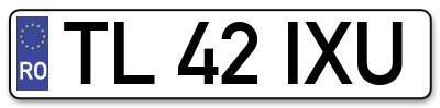 Placuta inmatriculare numar auto  TL-42-IXU, TL 42 IXU, TL42IXU