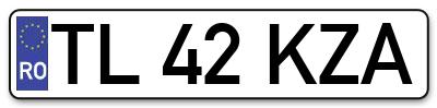 Placuta inmatriculare numar auto  TL-42-KZA, TL 42 KZA, TL42KZA