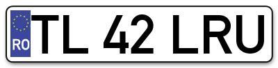 Placuta inmatriculare numar auto  TL-42-LRU, TL 42 LRU, TL42LRU