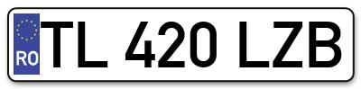Placuta inmatriculare numar auto  TL-420-LZB, TL 420 LZB, TL420LZB