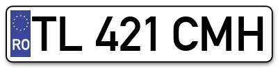 Placuta inmatriculare numar auto  TL-421-CMH, TL 421 CMH, TL421CMH