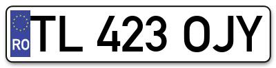 Placuta inmatriculare numar auto  TL-423-OJY, TL 423 OJY, TL423OJY
