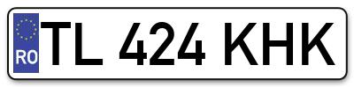 Placuta inmatriculare numar auto  TL-424-KHK, TL 424 KHK, TL424KHK