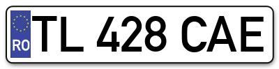 Placuta inmatriculare numar auto  TL-428-CAE, TL 428 CAE, TL428CAE