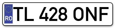 Placuta inmatriculare numar auto  TL-428-ONF, TL 428 ONF, TL428ONF