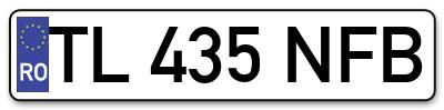 Placuta inmatriculare numar auto  TL-435-NFB, TL 435 NFB, TL435NFB