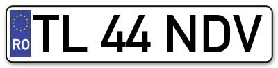 Placuta inmatriculare numar auto  TL-44-NDV, TL 44 NDV, TL44NDV