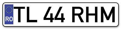 Placuta inmatriculare numar auto  TL-44-RHM, TL 44 RHM, TL44RHM