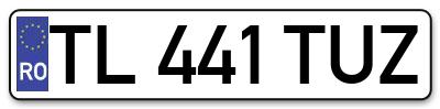 Placuta inmatriculare numar auto  TL-441-TUZ, TL 441 TUZ, TL441TUZ
