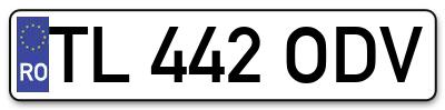 Placuta inmatriculare numar auto  TL-442-ODV, TL 442 ODV, TL442ODV