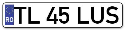 Placuta inmatriculare numar auto  TL-45-LUS, TL 45 LUS, TL45LUS