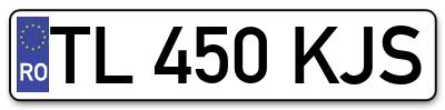 Placuta inmatriculare numar auto  TL-450-KJS, TL 450 KJS, TL450KJS