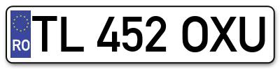 Placuta inmatriculare numar auto  TL-452-OXU, TL 452 OXU, TL452OXU