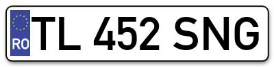Placuta inmatriculare numar auto  TL-452-SNG, TL 452 SNG, TL452SNG