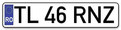 Placuta inmatriculare numar auto  TL-46-RNZ, TL 46 RNZ, TL46RNZ