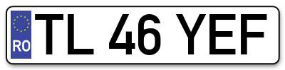 Placuta inmatriculare numar auto  TL-46-YEF, TL 46 YEF, TL46YEF