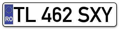 Placuta inmatriculare numar auto  TL-462-SXY, TL 462 SXY, TL462SXY