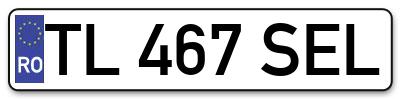 Placuta inmatriculare numar auto  TL-467-SEL, TL 467 SEL, TL467SEL