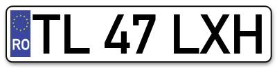 Placuta inmatriculare numar auto  TL-47-LXH, TL 47 LXH, TL47LXH