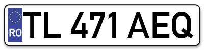 Placuta inmatriculare numar auto  TL-471-AEQ, TL 471 AEQ, TL471AEQ
