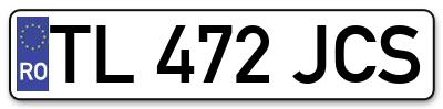 Placuta inmatriculare numar auto  TL-472-JCS, TL 472 JCS, TL472JCS