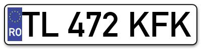 Placuta inmatriculare numar auto  TL-472-KFK, TL 472 KFK, TL472KFK