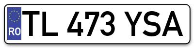 Placuta inmatriculare numar auto  TL-473-YSA, TL 473 YSA, TL473YSA