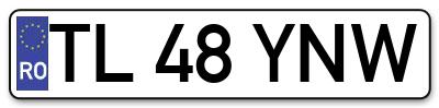 Placuta inmatriculare numar auto  TL-48-YNW, TL 48 YNW, TL48YNW