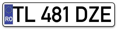 Placuta inmatriculare numar auto  TL-481-DZE, TL 481 DZE, TL481DZE