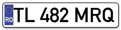 Placuta inmatriculare numar auto  TL-482-MRQ, TL 482 MRQ, TL482MRQ