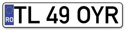 Placuta inmatriculare numar auto  TL-49-OYR, TL 49 OYR, TL49OYR