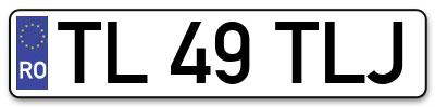 Placuta inmatriculare numar auto  TL-49-TLJ, TL 49 TLJ, TL49TLJ