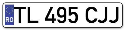 Placuta inmatriculare numar auto  TL-495-CJJ, TL 495 CJJ, TL495CJJ