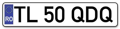 Placuta inmatriculare numar auto  TL-50-QDQ, TL 50 QDQ, TL50QDQ