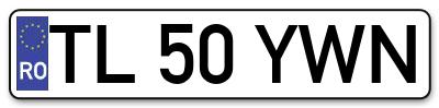 Placuta inmatriculare numar auto  TL-50-YWN, TL 50 YWN, TL50YWN