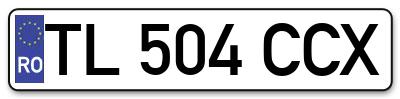 Placuta inmatriculare numar auto  TL-504-CCX, TL 504 CCX, TL504CCX