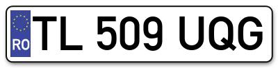 Placuta inmatriculare numar auto  TL-509-UQG, TL 509 UQG, TL509UQG