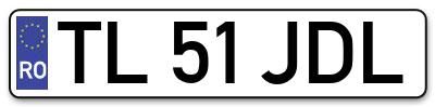 Placuta inmatriculare numar auto  TL-51-JDL, TL 51 JDL, TL51JDL