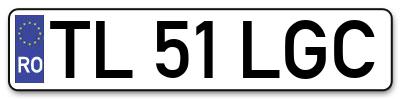 Placuta inmatriculare numar auto  TL-51-LGC, TL 51 LGC, TL51LGC